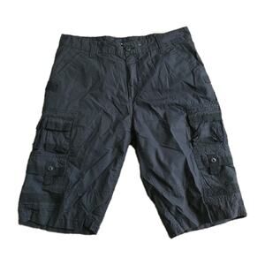 Y2K Ecko Unlt Cargo Baggy Shorts Men 36 Black Loose Skater Vtg 2000s Goth Grunge